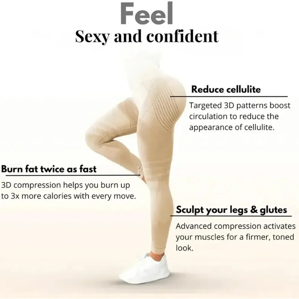 Cellulite 3D Leggings, High Waisted Butt Lifting Tummy Training Control, anti Cellulite Legging for Gym Workout，Yoga Pants